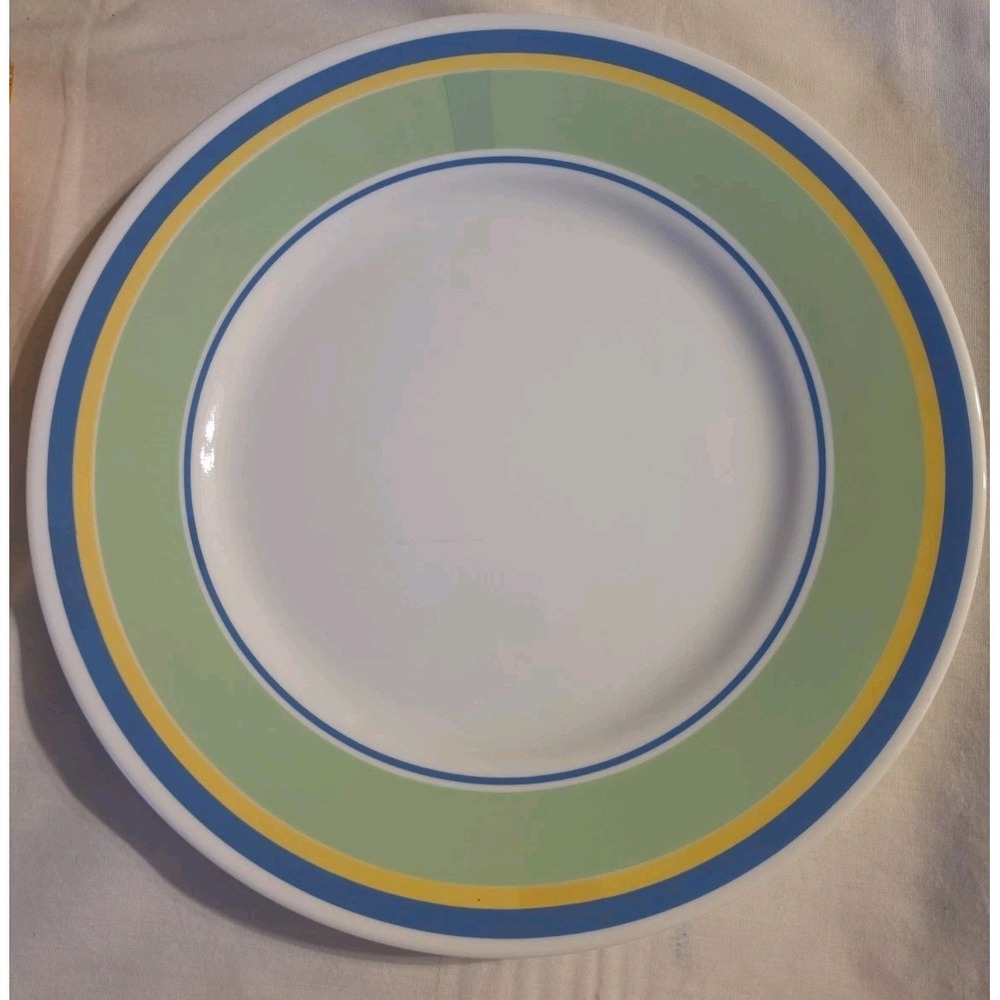 Corelle Saturn Dinner Plate Blue/Green/Yellow EUC